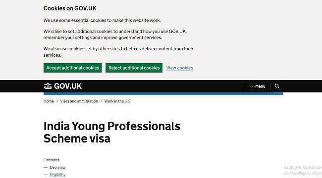 India Young Professionals Visa Scheme