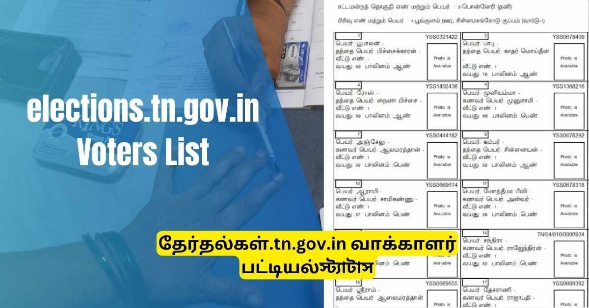 elections.tn.gov.in Voters List 2024 Final Summary Roll PDF