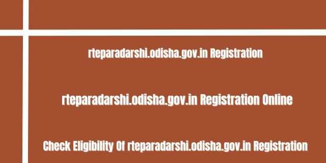 rteparadarshi.odisha.gov.in Registration